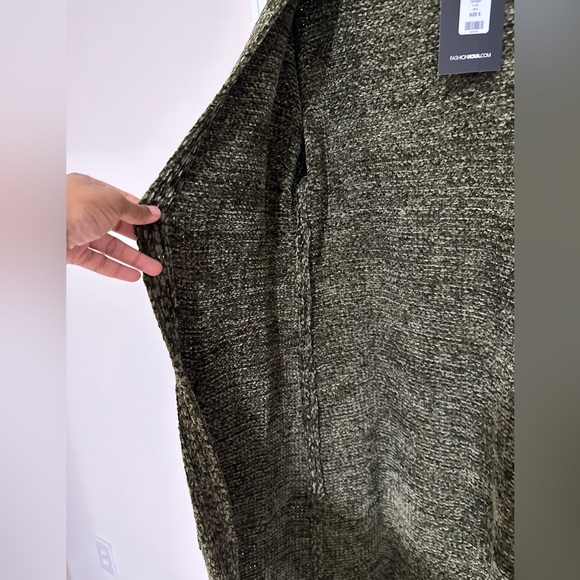 Olive Green Long Cardigan - NWT - Size S - Picture 12 of 13
